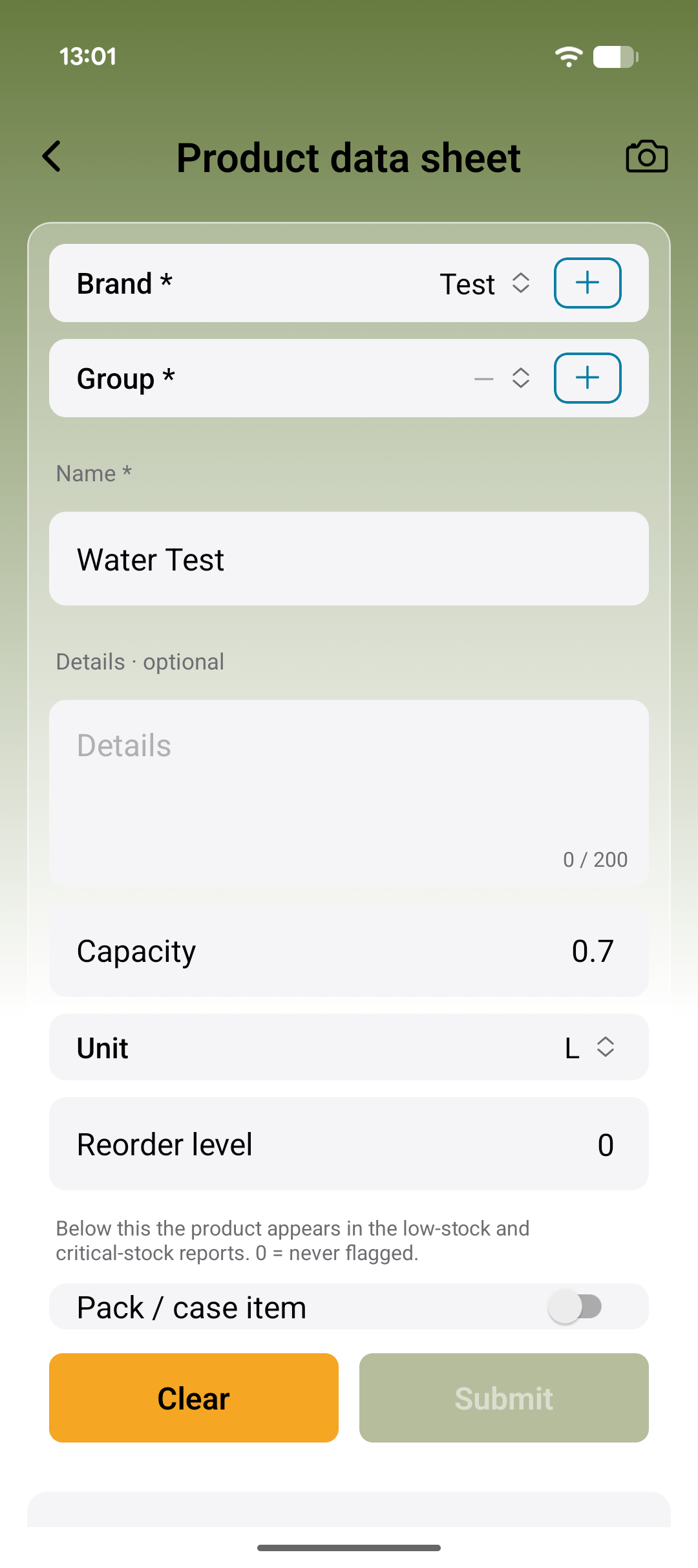 A product data sheet