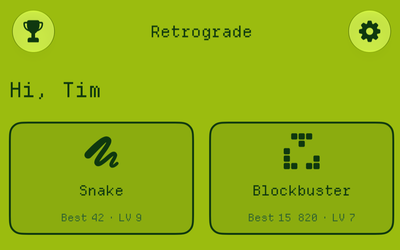 The Game Center leaderboards button on the hub